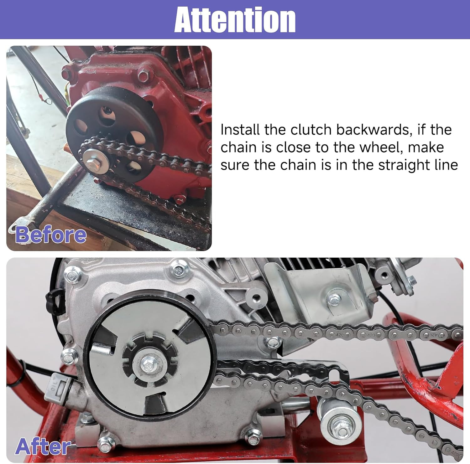 Mini Bike Chain Tensioner Adjuster Bracket with Roller Compatible with Predator