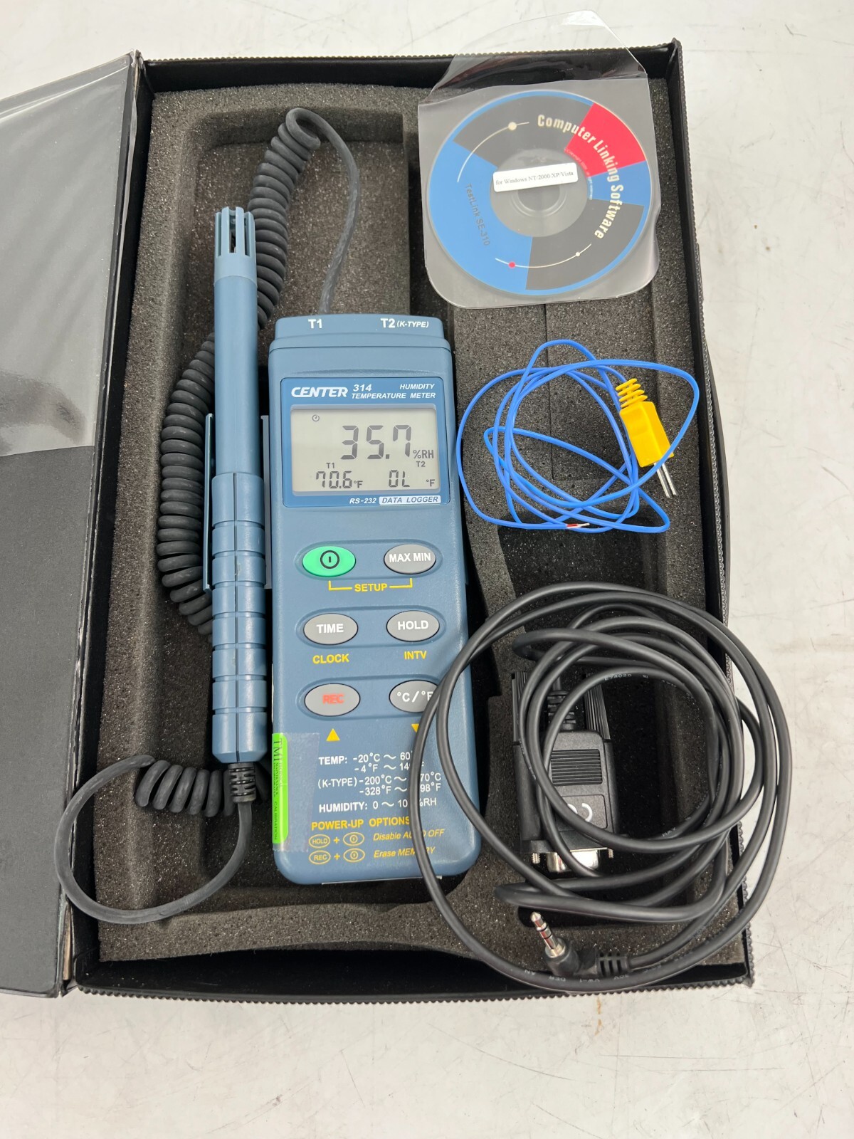 Center 314 Humidity Temperature Meter RS-232 Data Logger