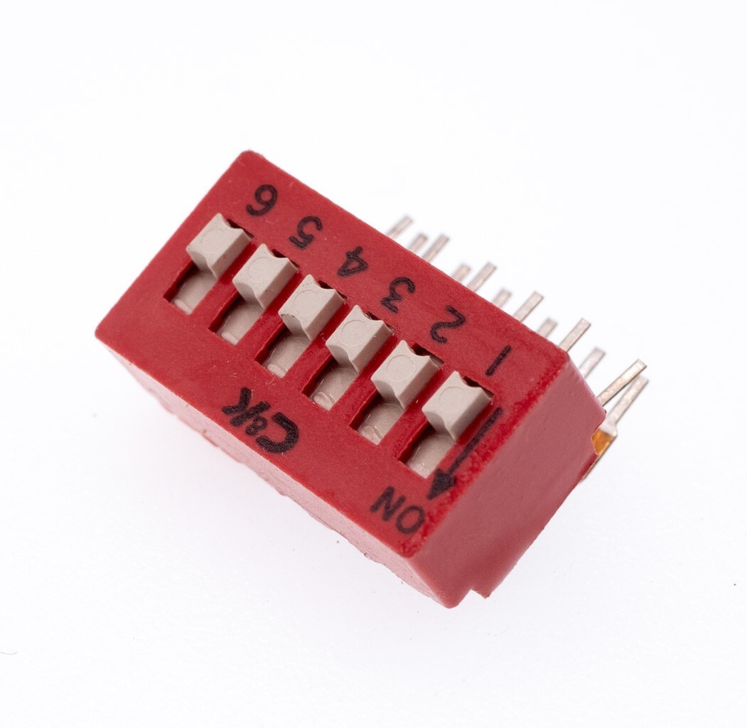 C&K BD06AV 6 Position 12 Pin SPST Through-Hole DIP Switch, Lot of 5