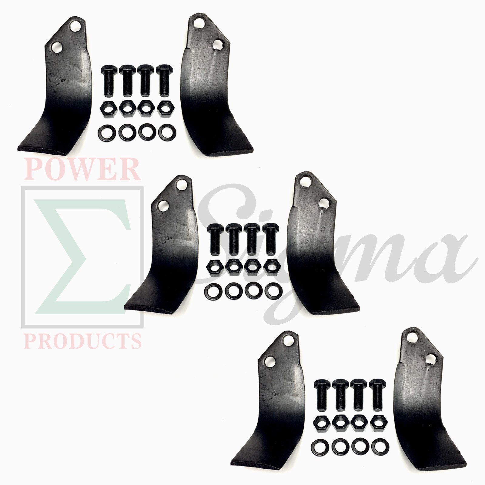 3 Left & Right Tiller Blades For Agri Supply ASC Rotary Tiller 77709 77710 77711
