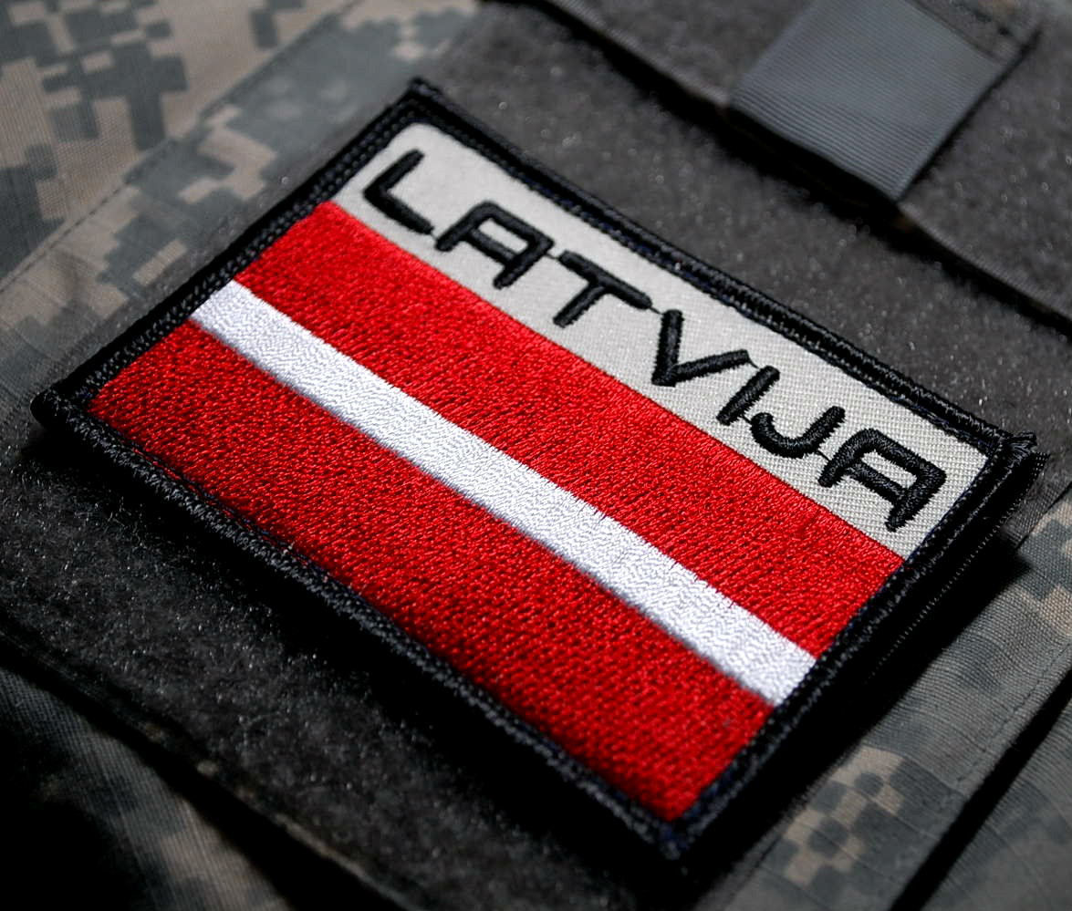 KANDAHAR POLO CLUB PRO-TEAM NATO JSOC ISAF COALITION SSI: LATVIA LATVIJA FLAG