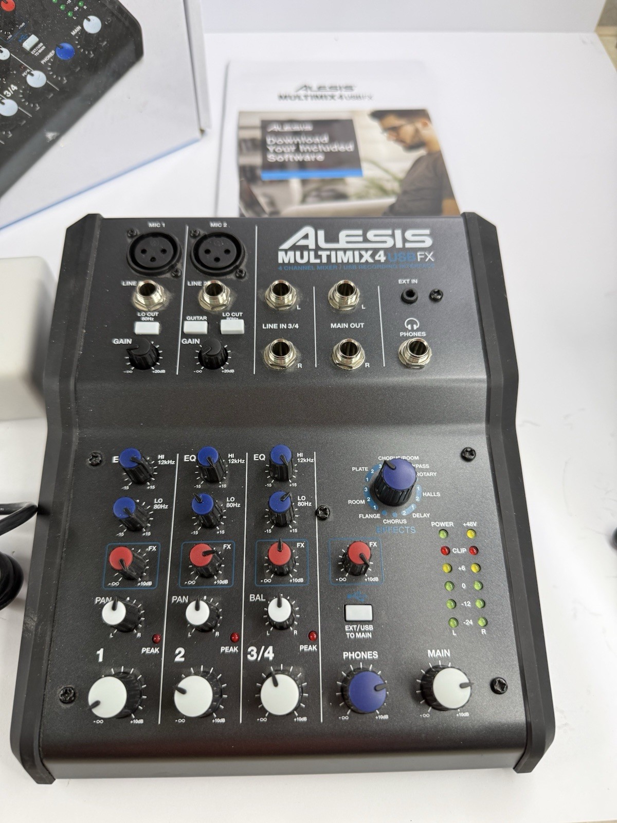 Alesis MultiMix 4 USB FX 4-Channel Mixer Audio Interface w/ Box Tested