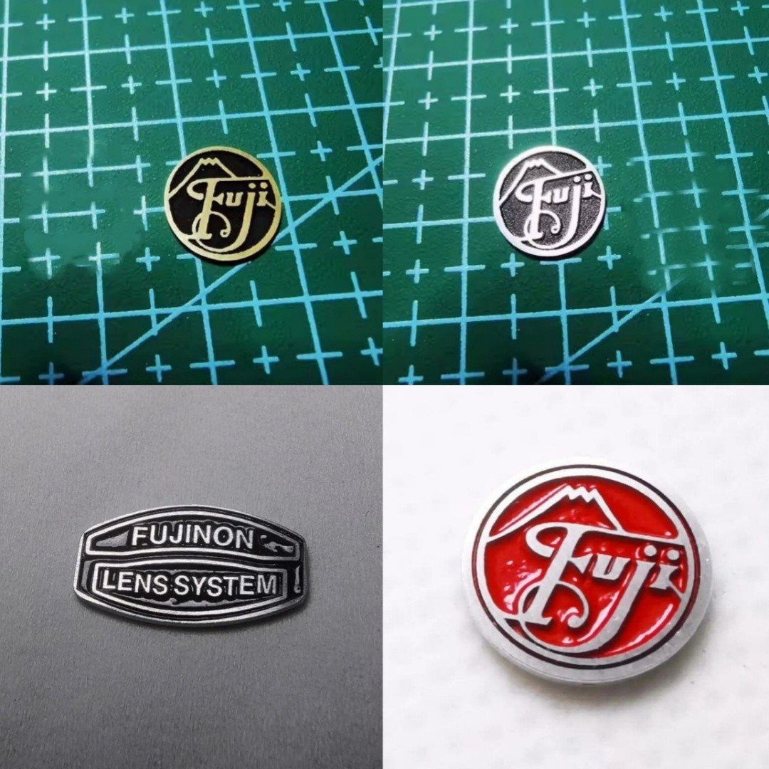 DIY Handmade Metal Fuji Logo Sticker Camera Decoration Nameplate Badge