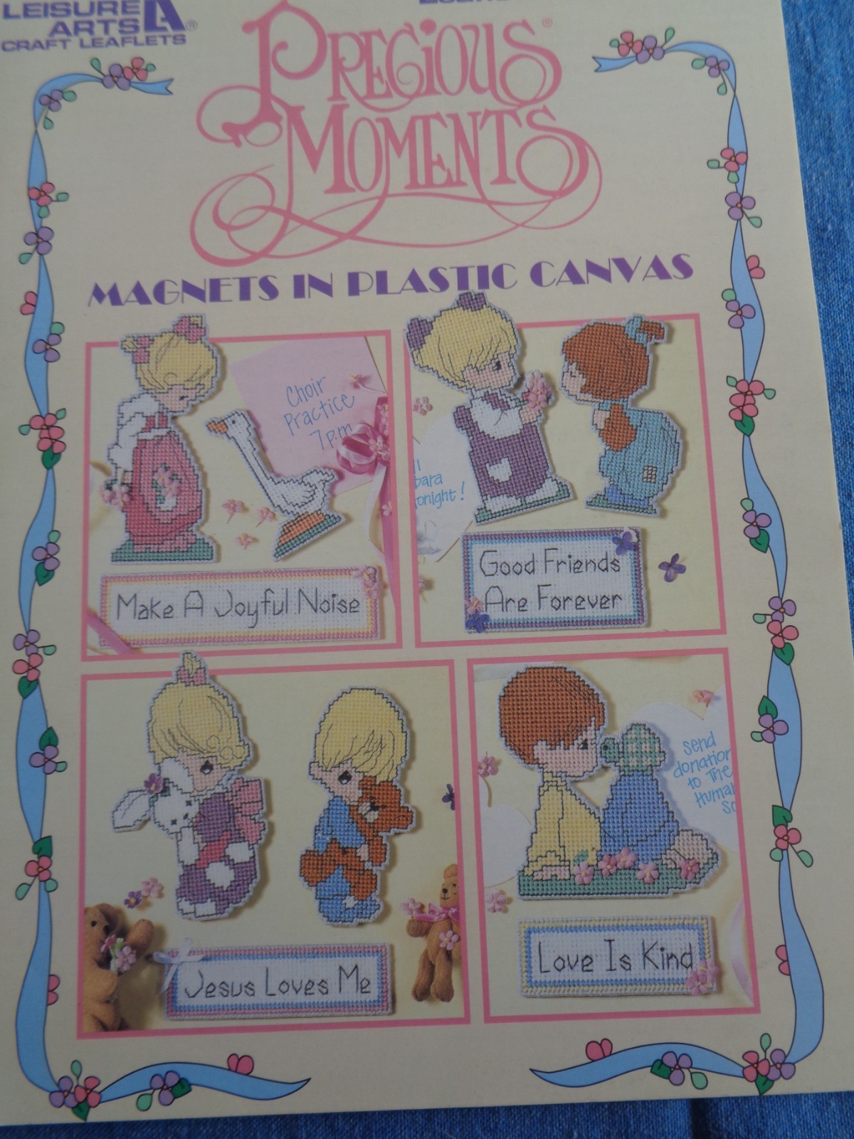 LEISURE ARTS PRECIOUS MOMENTS MAGNETS IN PLASTIC CANVAS PATTERNS #1707