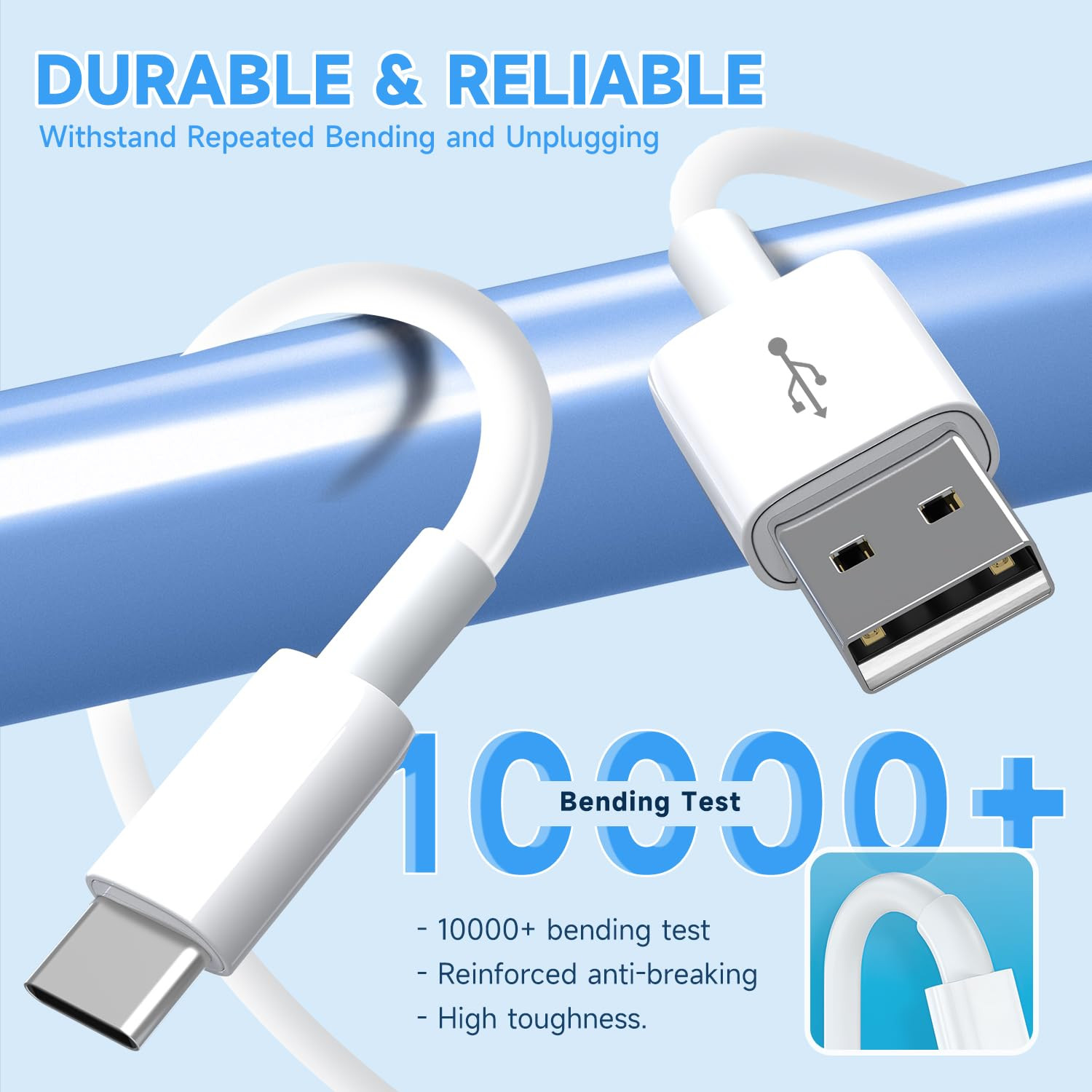 16.4Ft/5M Long USB C Cable Durable USB A to USB C Charging and Data Sync Cord...