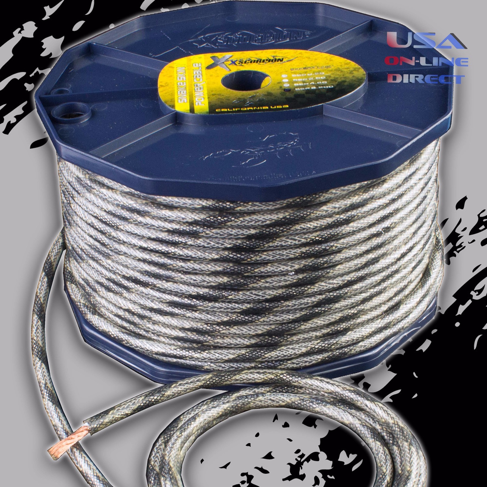8 Gauge OFC Copper AWG Snakeskin Power Ground Wire Audio Amplifier Speaker Cable