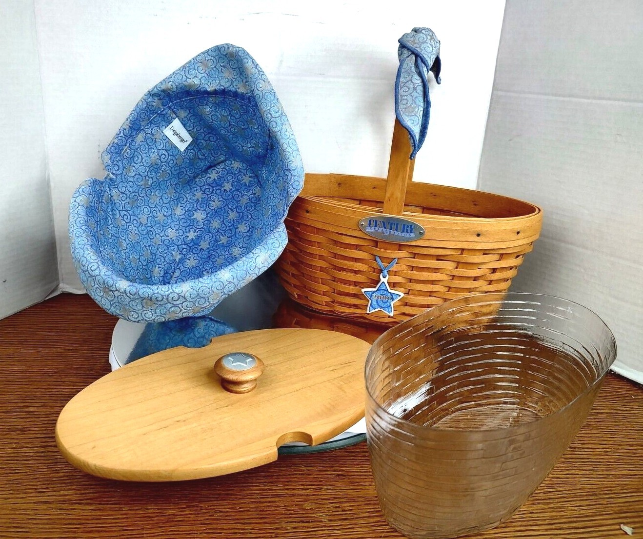 Longaberger 2000 Century Cheer Celebration Lid Fabric Insert Protector Basket
