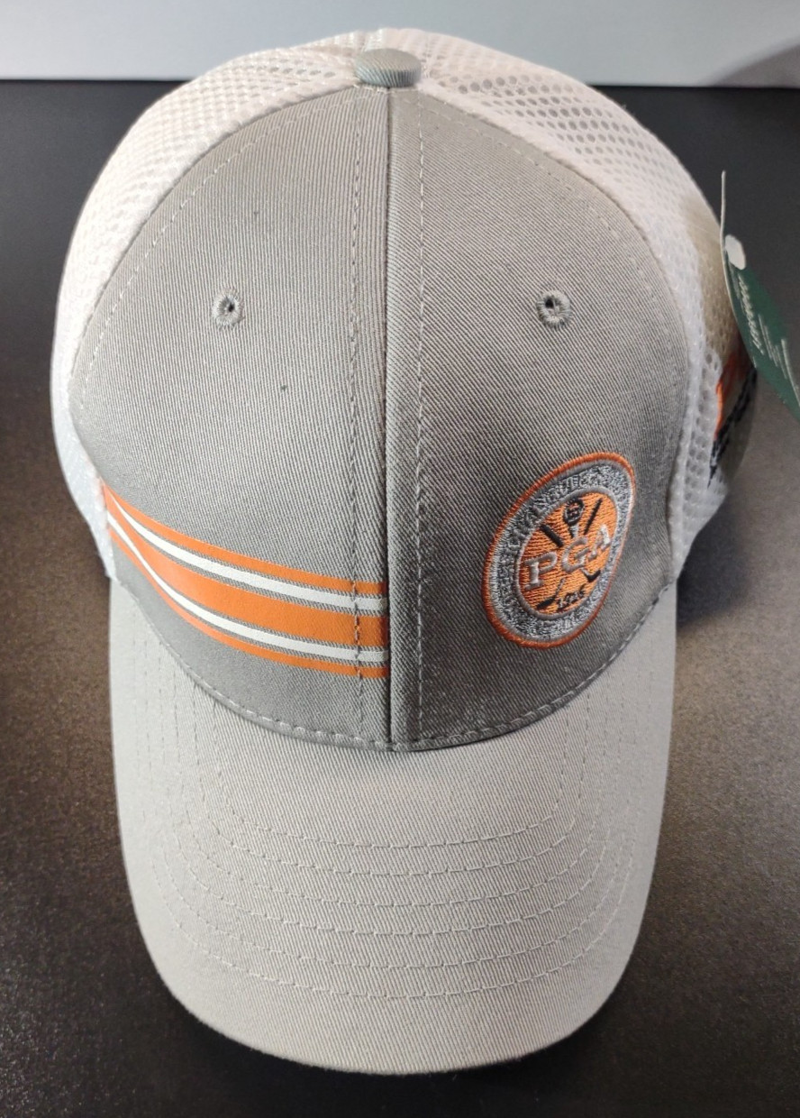 PGA Golf Hat Cap Strap Back White Adult Mesh Wisconsin Junior Tour Member NEW