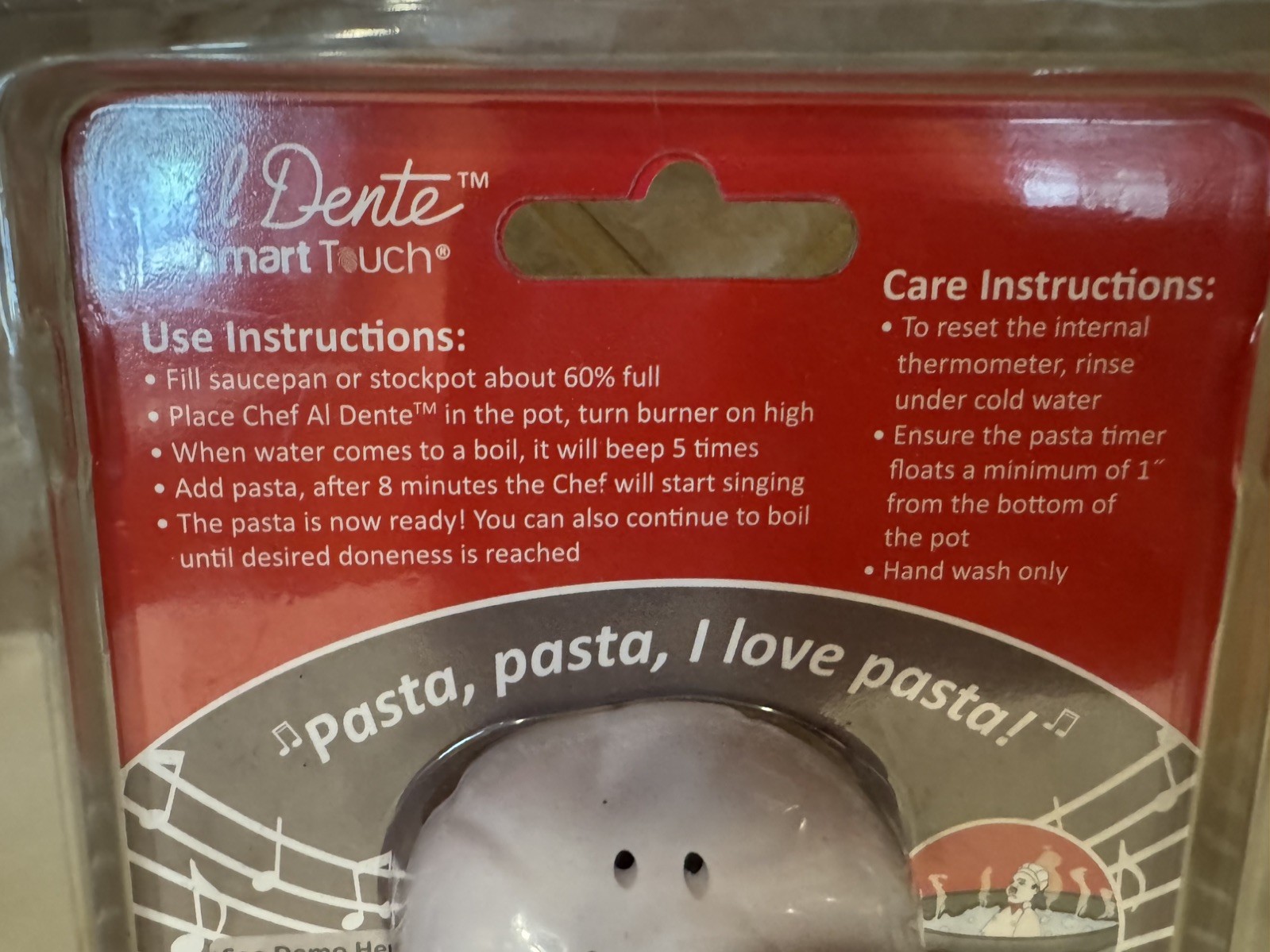 Smart Touch Chef Al Dente Singing Pasta Timer Mechanical
