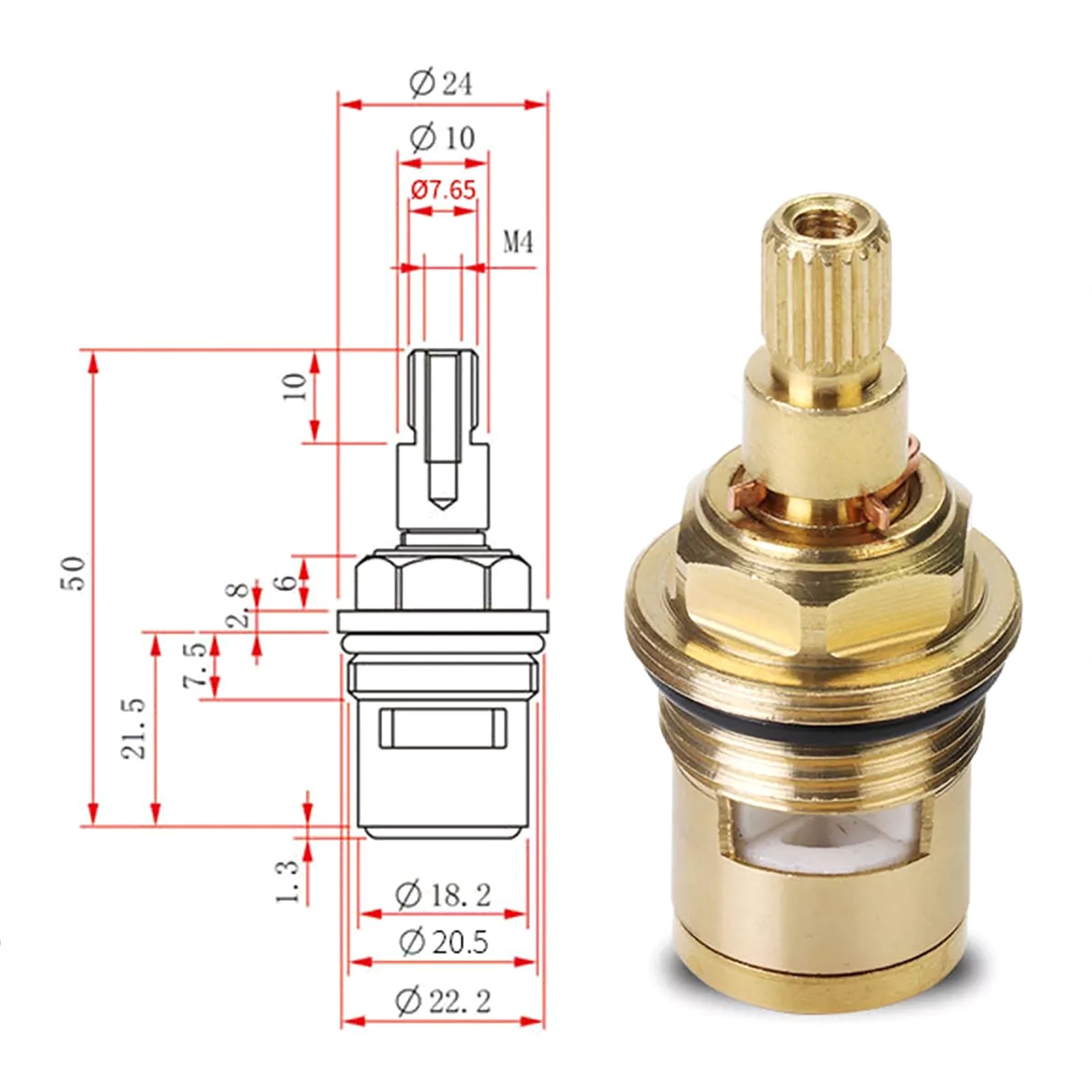 New 2Pcs Replacement Tap Cartridge Valve Kitchen Basin G 1/2 thread