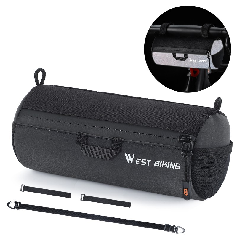 Bicycle Handlebar Mountain Road Bike Storage Bag Reflective with Shoulder Strap