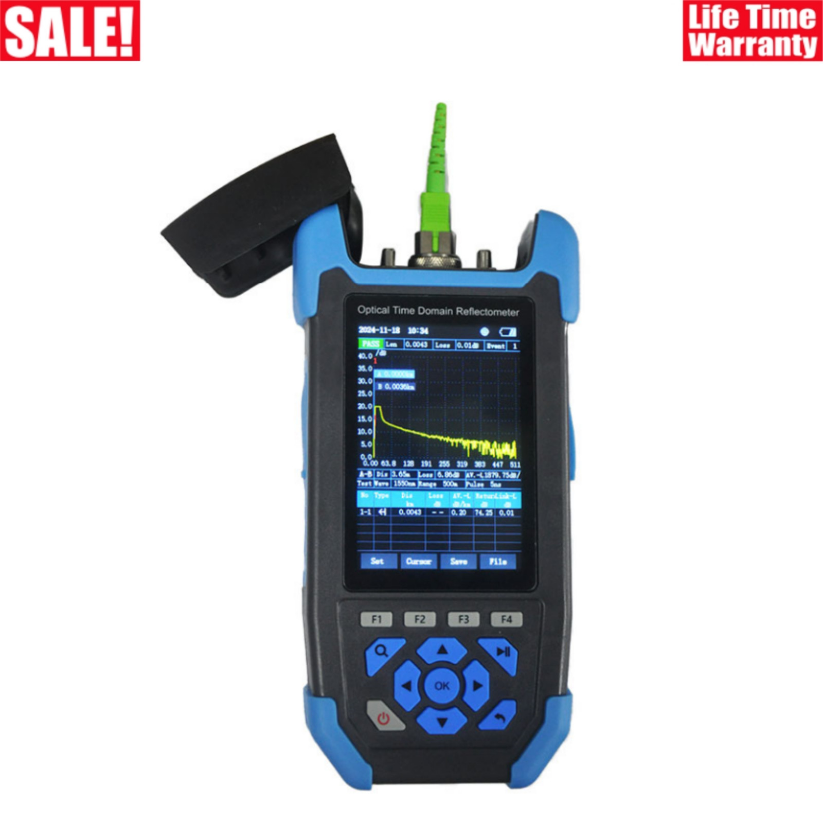 JW3302SJ 8in1 OTDR Online 1625nm+/-20nm 24dB Optical Time Domain Reflectometer