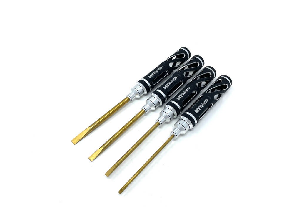 MT Racing 4 Piece "Titan" Precision Metric Flat Screw Driver Set MTR1554BK
