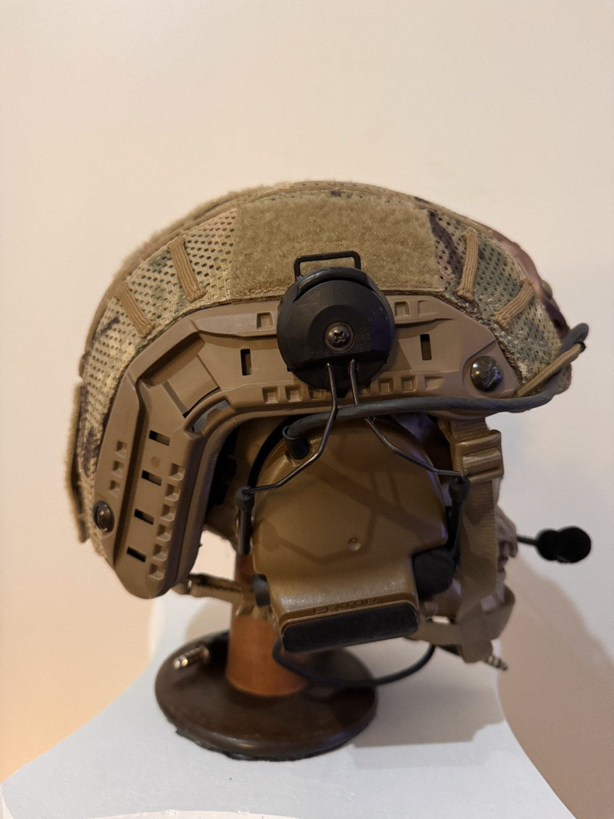 RARE Ops-Core FAST Ballistic Helmet Medium Tan With Peltors CAG SOF Ranger