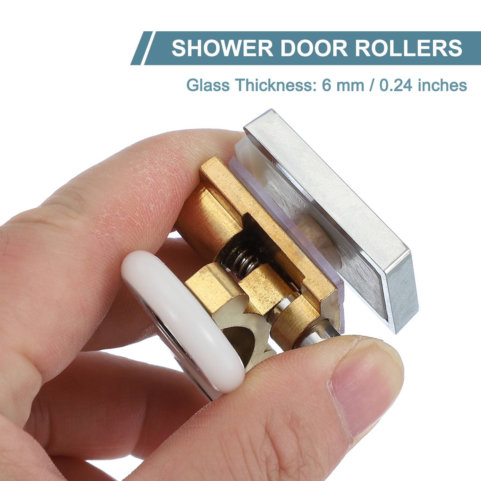 4 Pcs 26mm Double Shower Door Rollers Copper Bottom Wheels Copper Tone