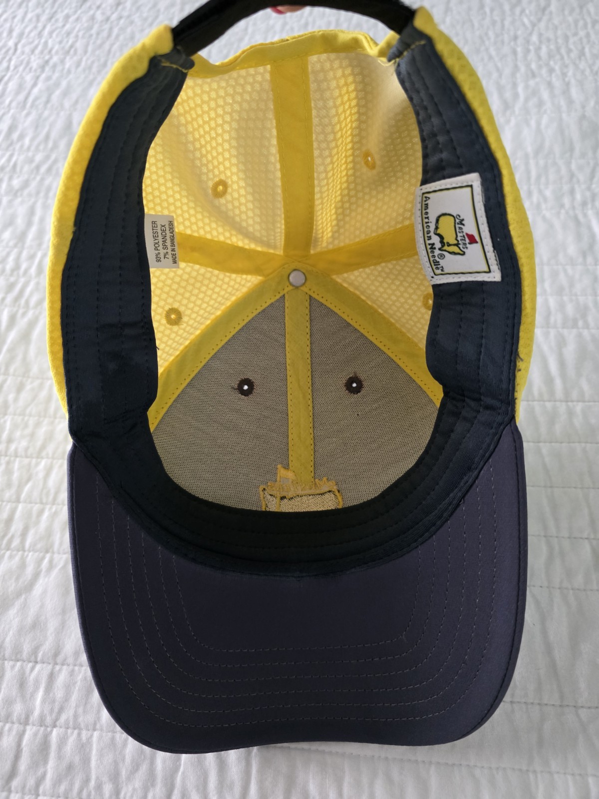 MASTERS AMERICAN NEEDLE (GRAY/YELLOW) PERFORMANCE Golf HAT