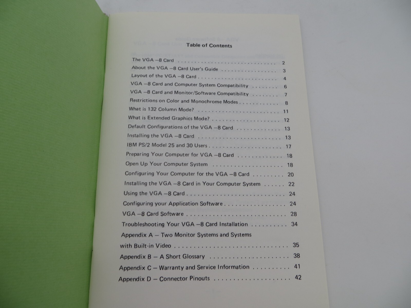 5.25" Floppy Disk & Users Manual / Software Guide for VGA-8 computer