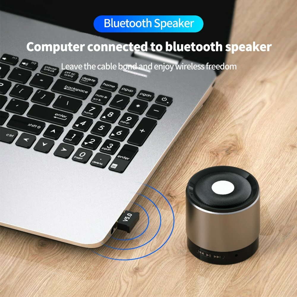 2pcs Wireless USB Bluetooth 5.0 Adapter Transmitter Receiver Audio PC Windows