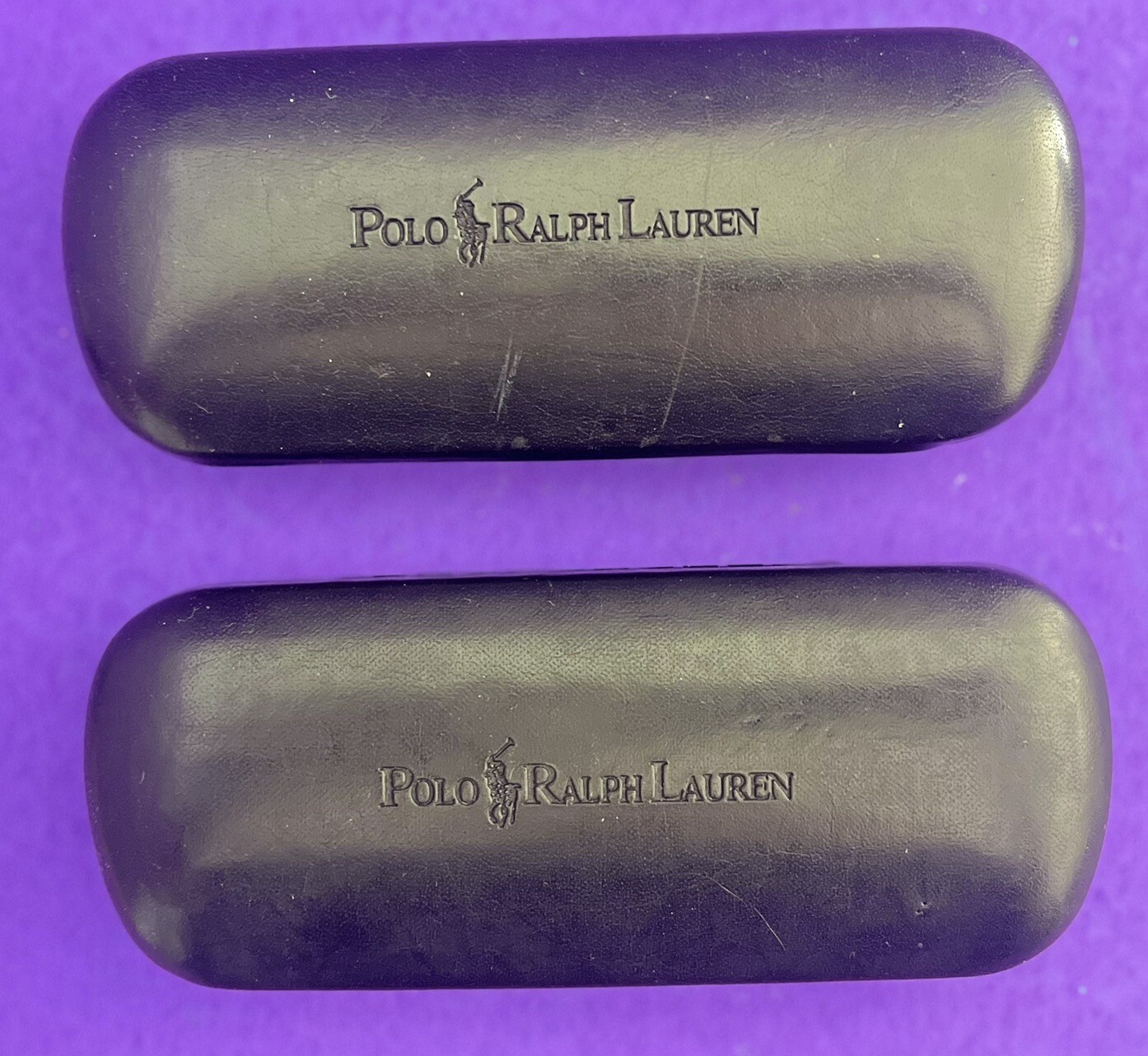 Lot of 2 Polo Ralph Lauren Black Hard Shell eye Glass Cases SALE!