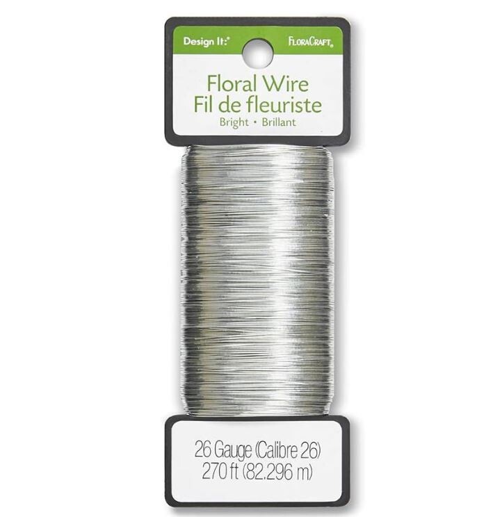 Floracraft Floral Wire 26 Gauge 270 ft -Silver
