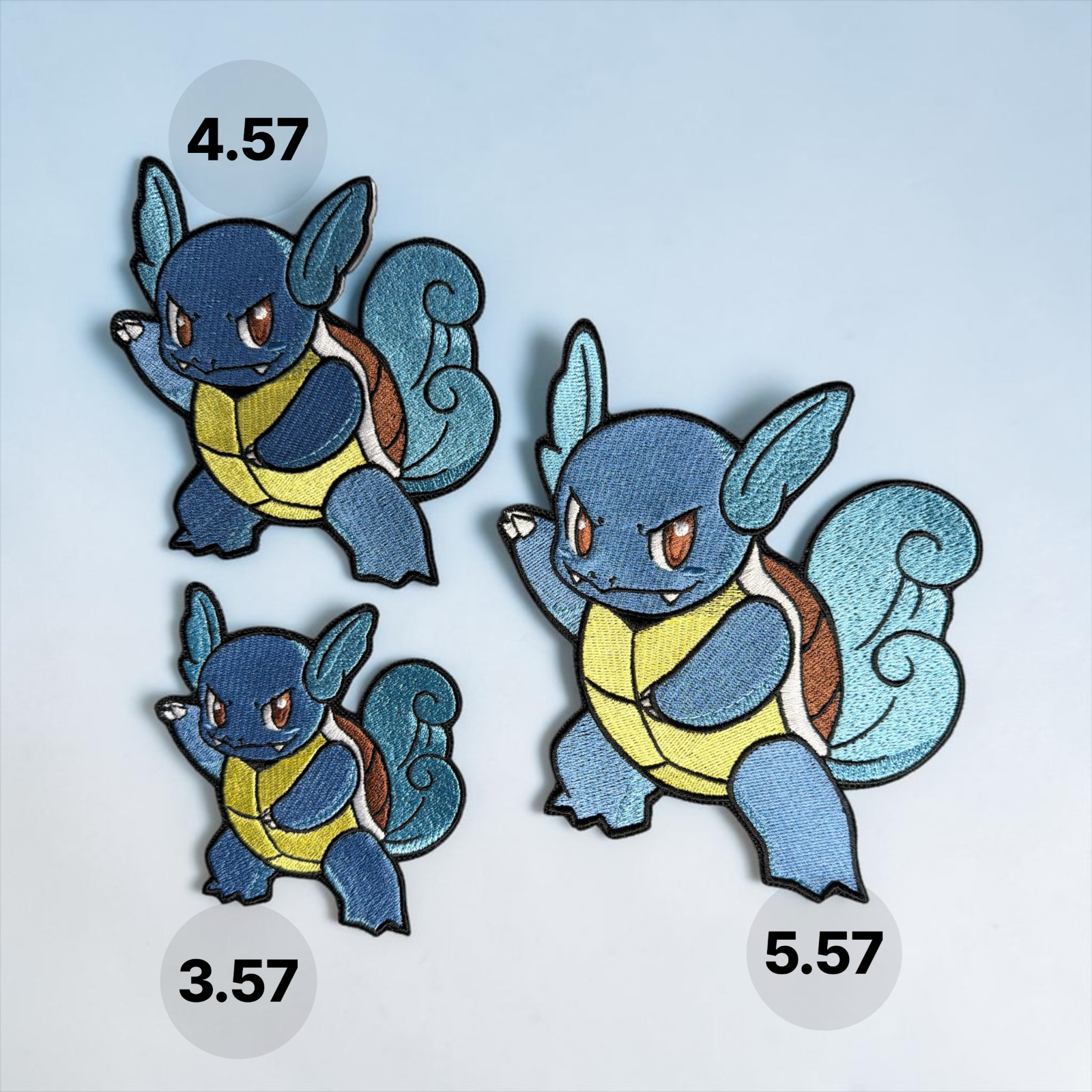 Wartortle Pokémon Embroidery Patch 3.57" - 5.57"