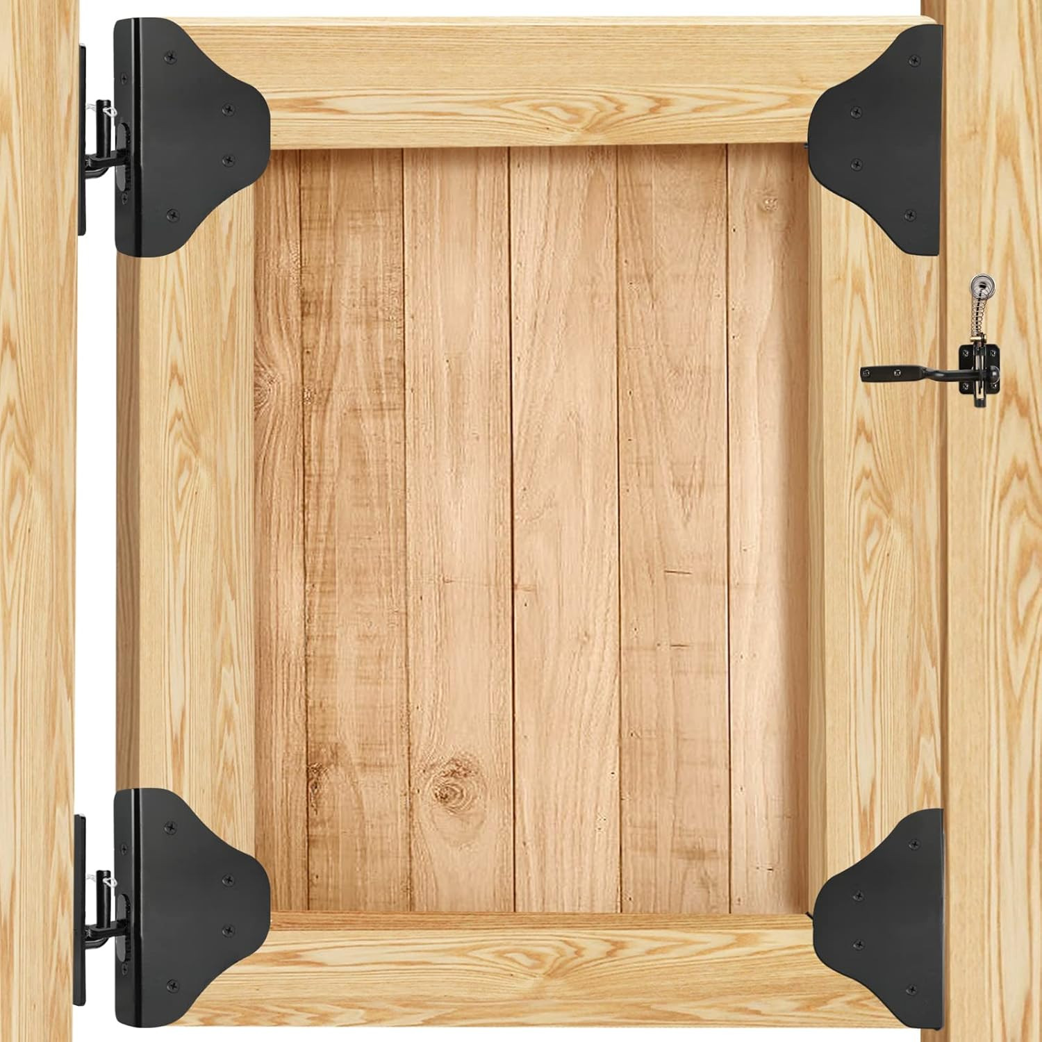 Fence Gate Kit Gate Hardware with Gate Latch - Updated 90 Degree Right Angle Gat