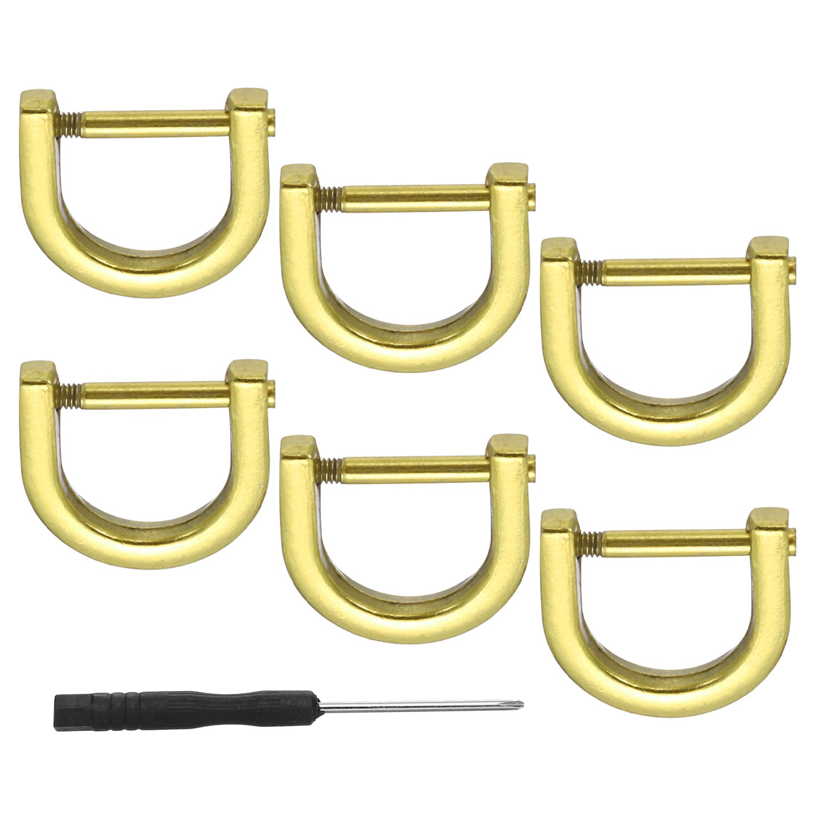 6 Pcs 9/16" D-Rings Screw in Shackle Horseshoe U Shape D Ring Gold