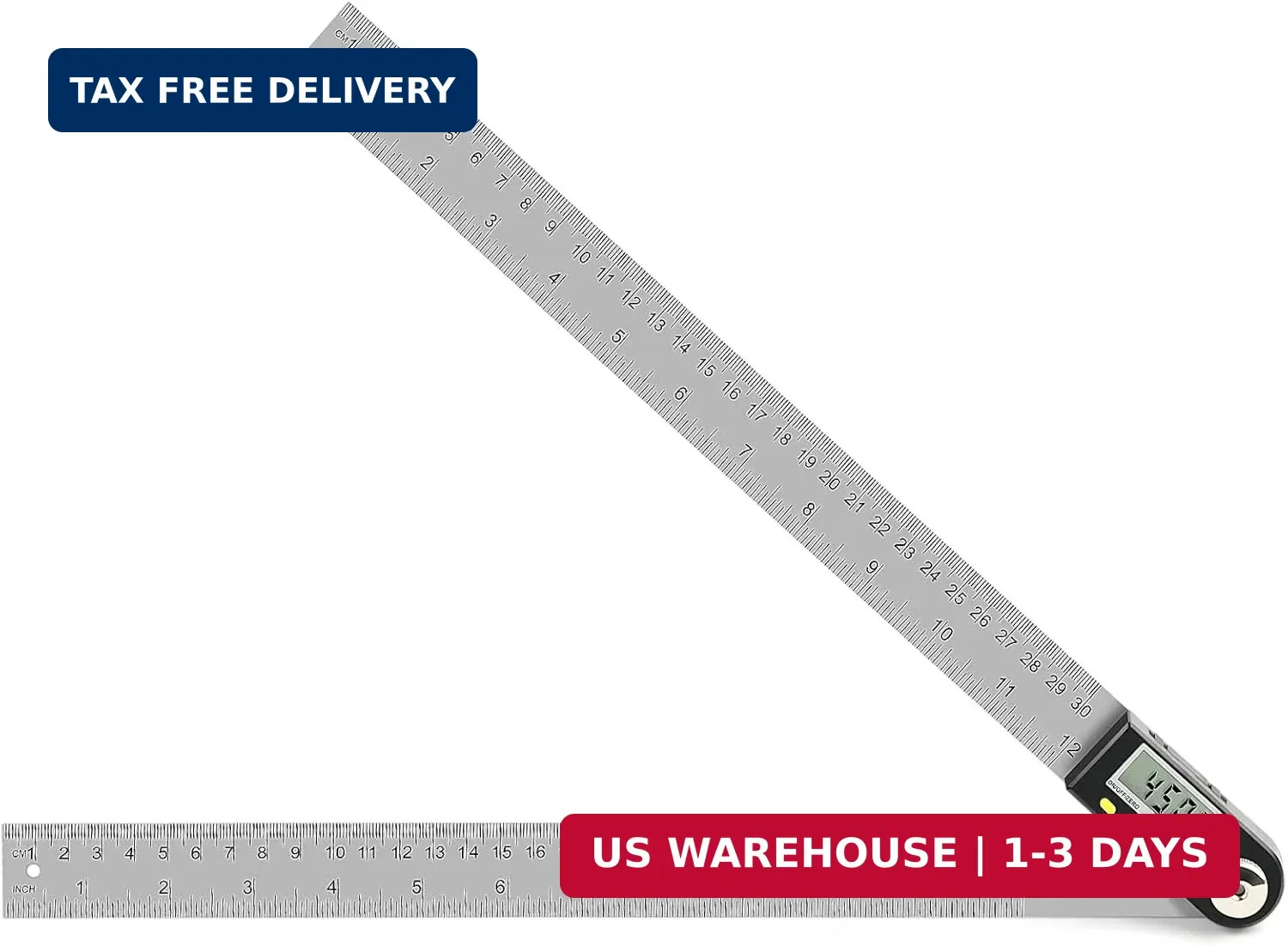 12 inch/300mm Digital Angle Finder Tool Stainless Steel Digital Protract