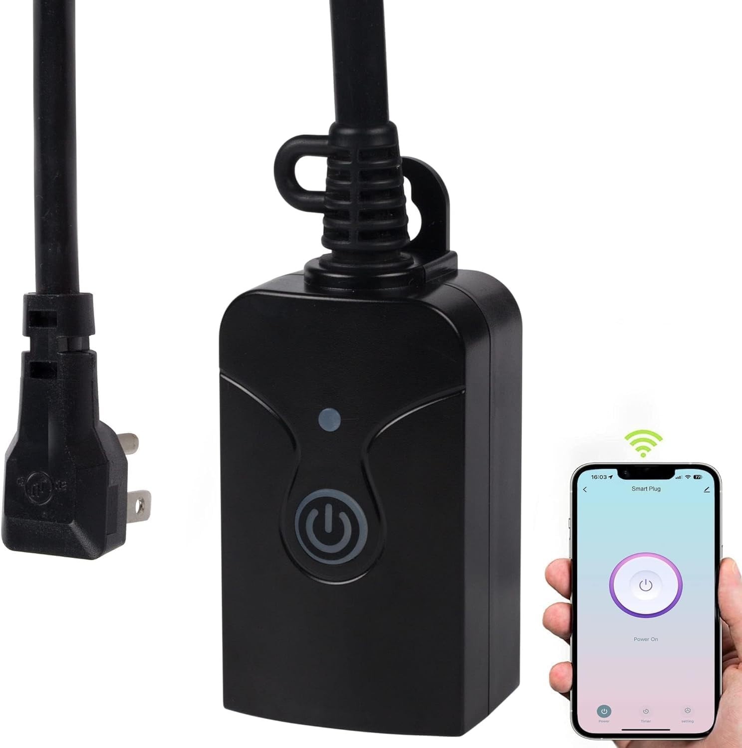 Weatherproof Smart WiFi Outlet with Remote Control for Alexa & Google Assistant