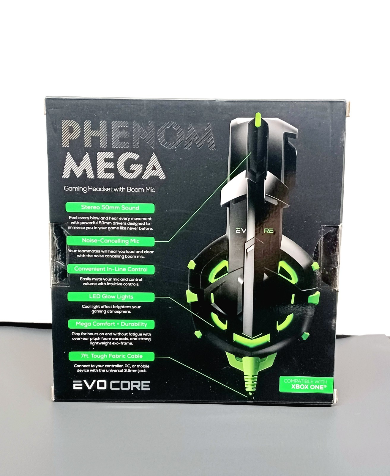 Evo Core Phenom Mega Gaming Headset w/ Boom Mic Compatible with Xbox One - NEW