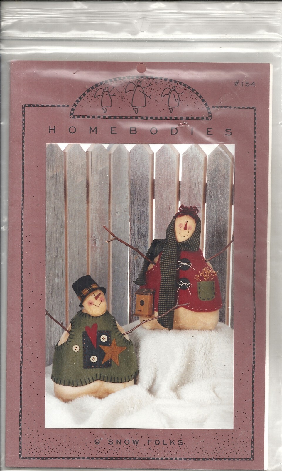 HOMEBODIES #154 9" SNOW FOLKS SEWING PATTERN ©1997