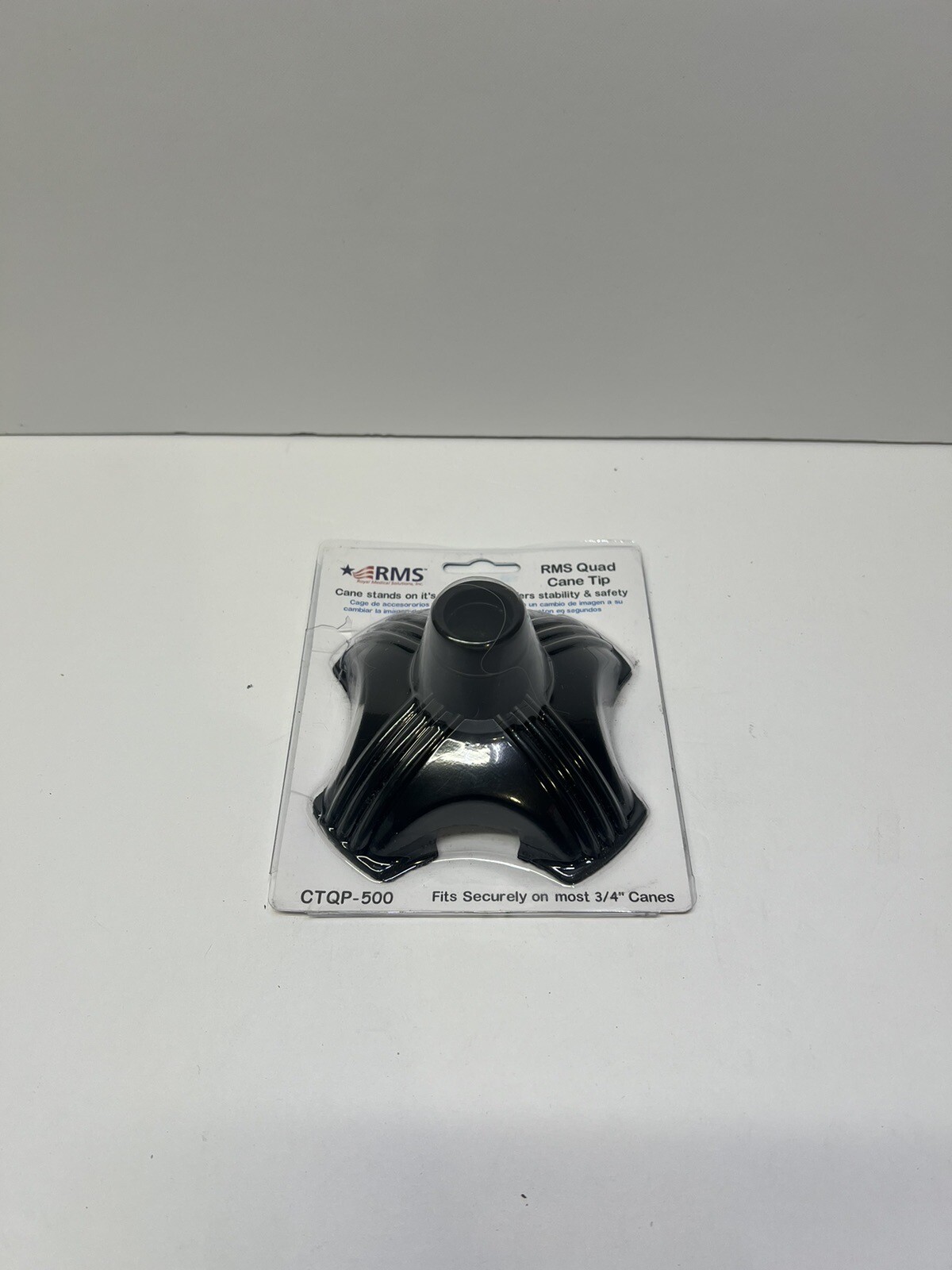 RMS Cane Tip/Self Standing Quad Base Replacement for Most Walking Canes-4 Prong