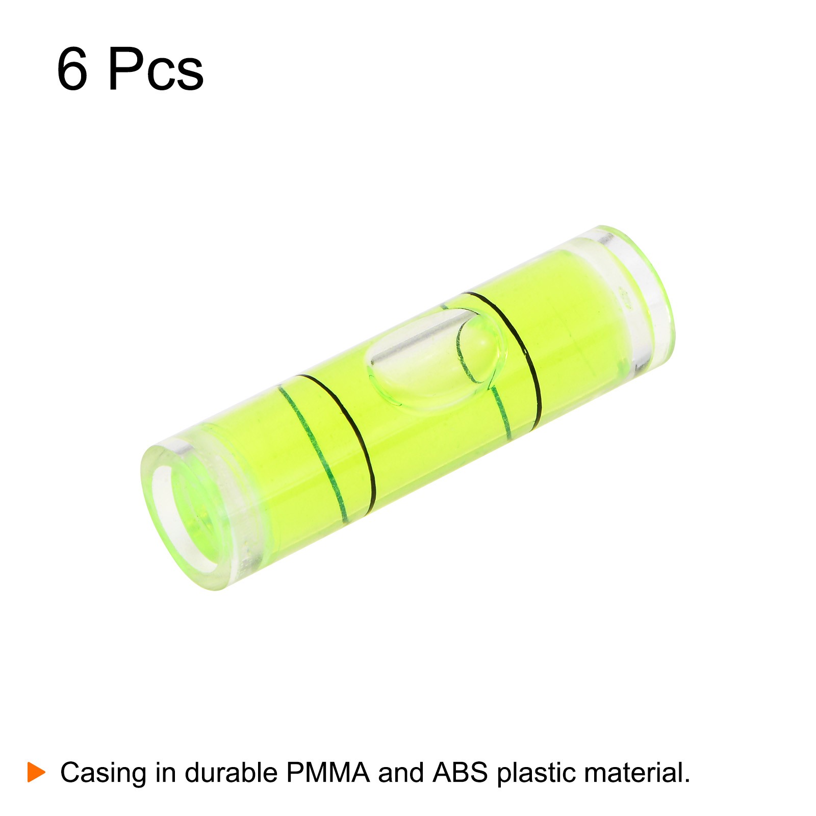 6pcs Small Cylindrical Bubble Level Vials 10x35mm Levels Measuring Tools