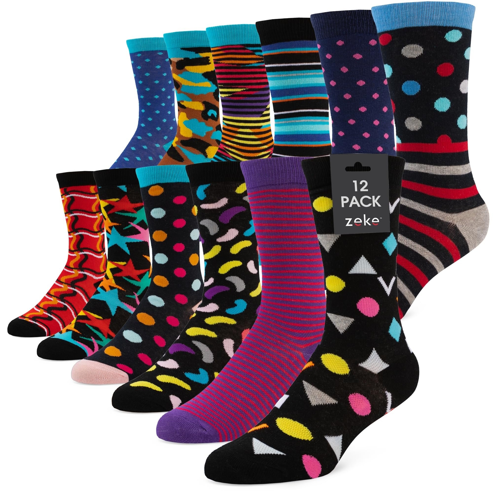 ZEKE Funny Dress Socks for Men - Funky Mens Crazy Socks - Cool Colorful...