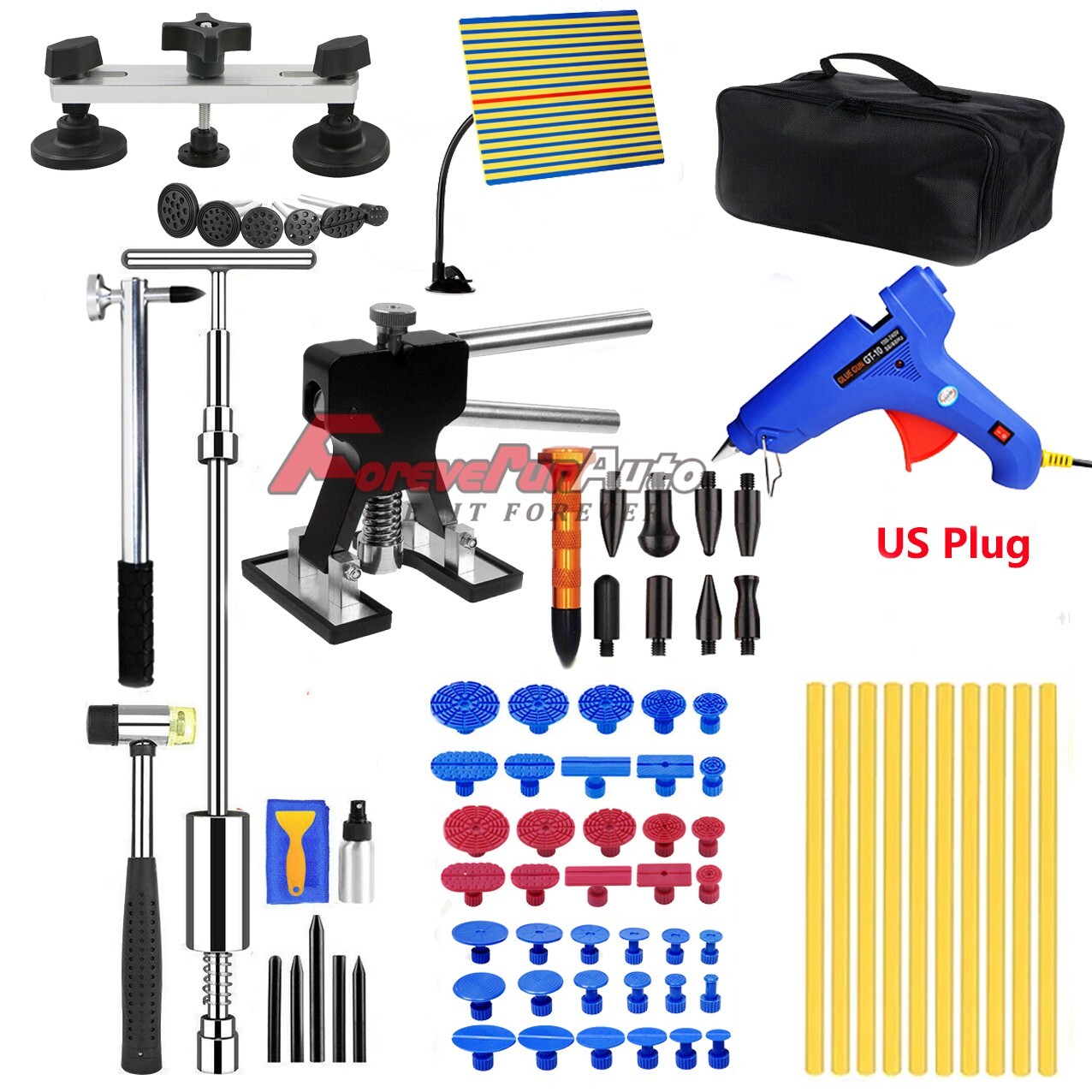 Car Body Dent Puller Hammer Bridge Lifter Tool Paintless Hail Remover Repair Kit