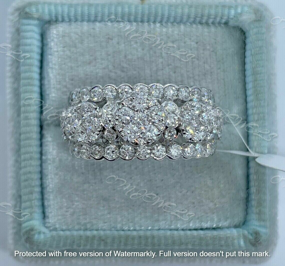 2Ct Lab-Created VVS1/D Diamond Half Eternity Engagement Ring 14K White Gold Fn