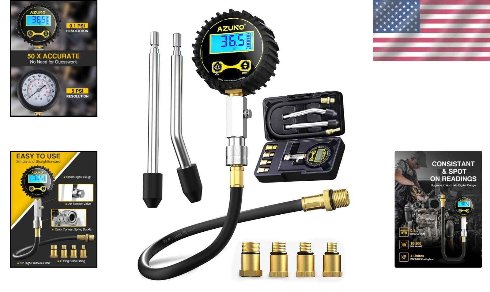 Digital Compression Gauge with Quick Coupler