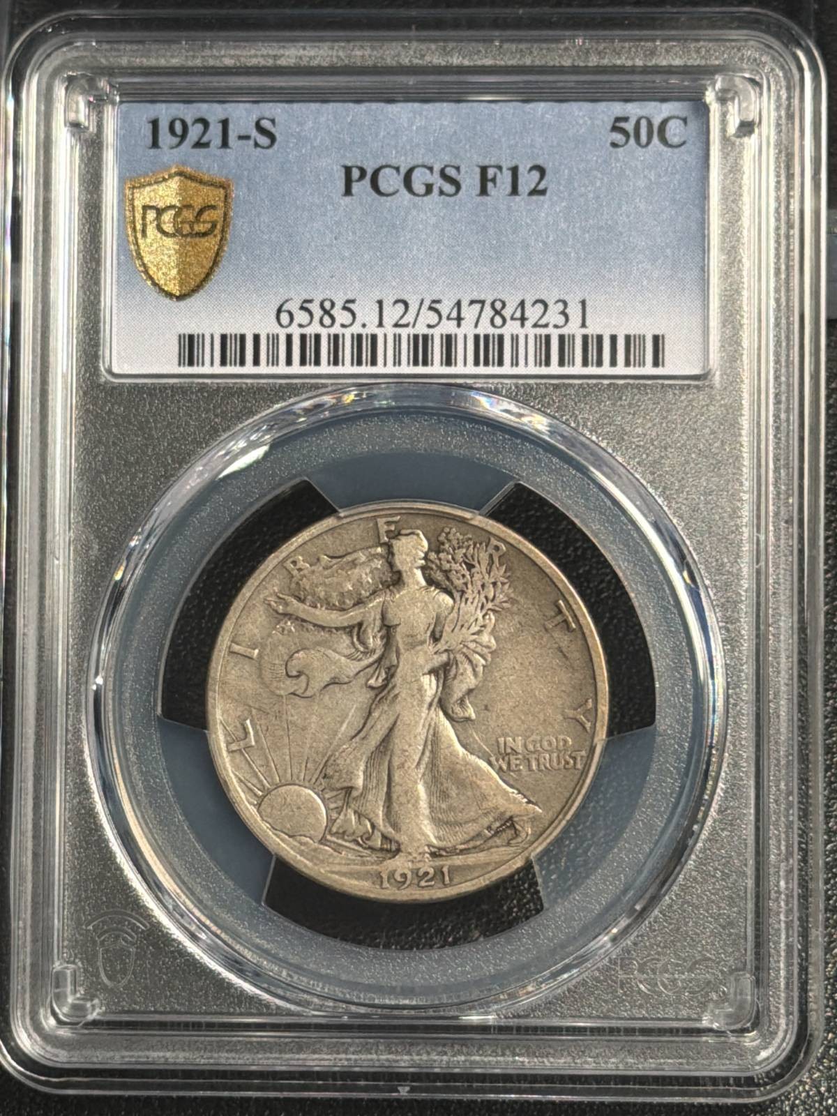1921 S Walking Liberty Half Dollar PCGS F-12