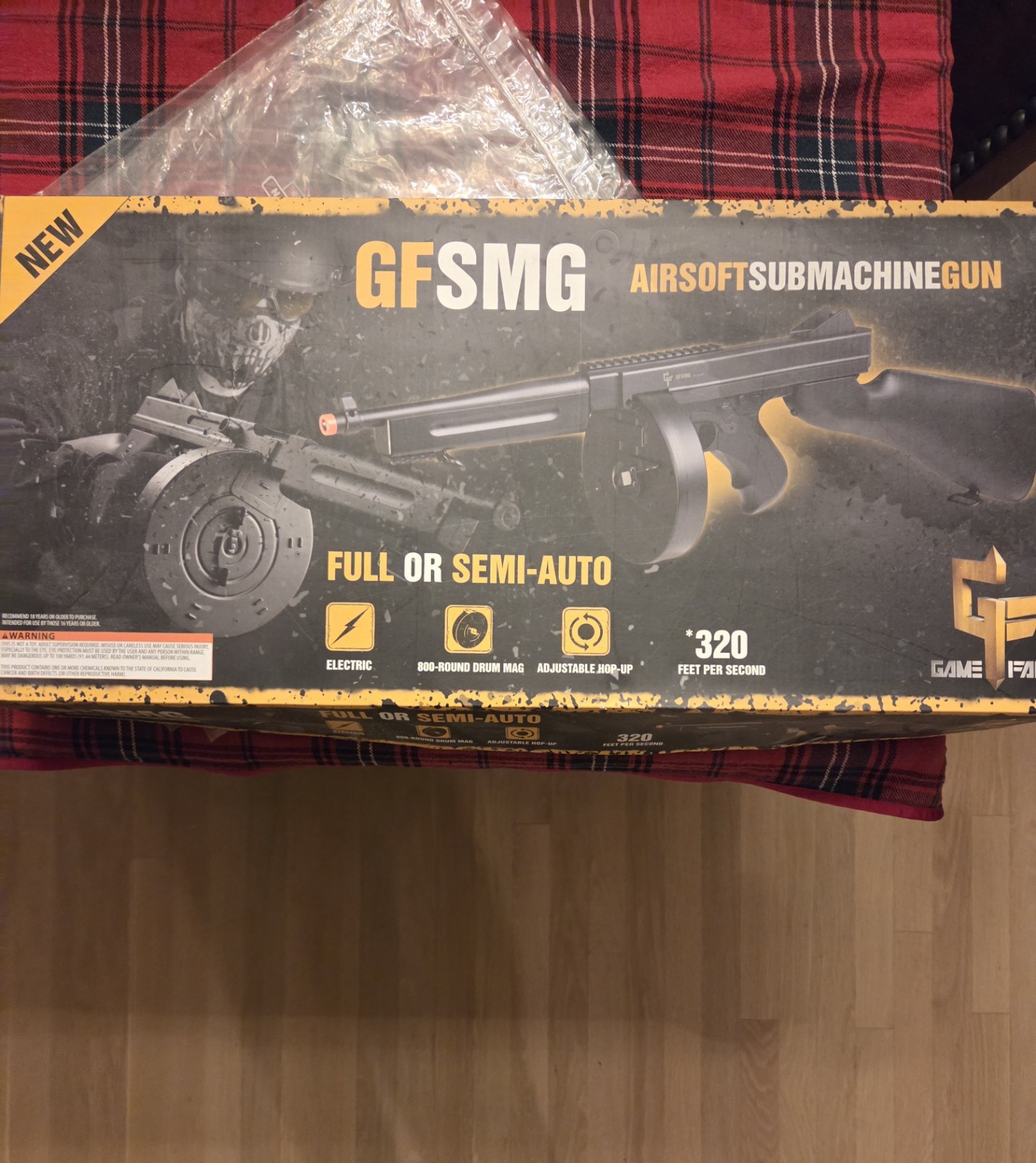 Game Face GFSMG Airsoft Submachine Gun Full/Semi Auto 800-Round Drum Mag