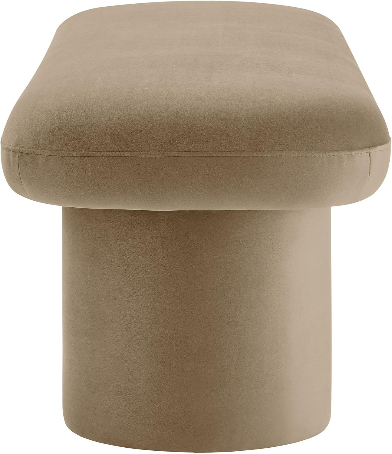 Orla Performance Velvet Upholstered Bench in Taupe
