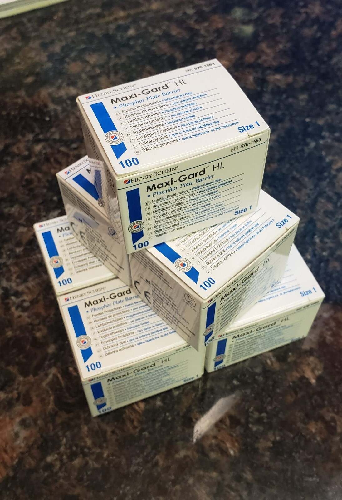 7 New Boxes Maxi-Gard HL Henry Schein size 1 Phosphor Plate Barrier  100/box