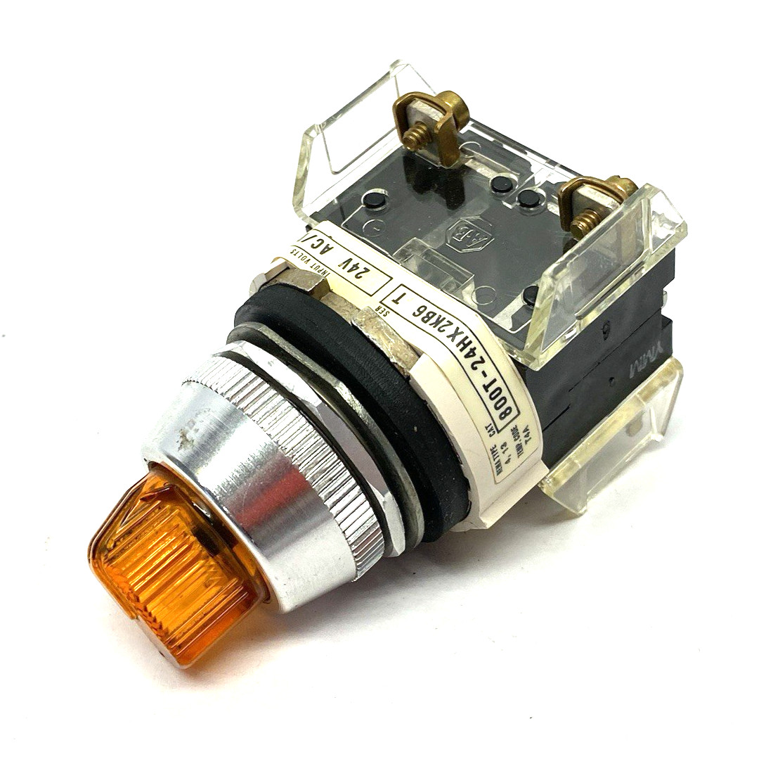 Allen Bradley 800T-24HX2KB6 Ser. T Illuminated Selector Switch 2-Pos Amber 24V