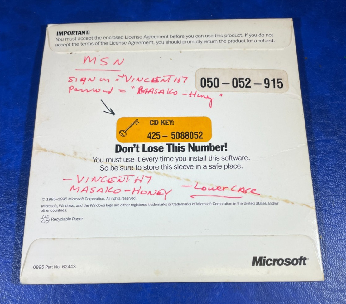 Windows 95 Upgrade on CD