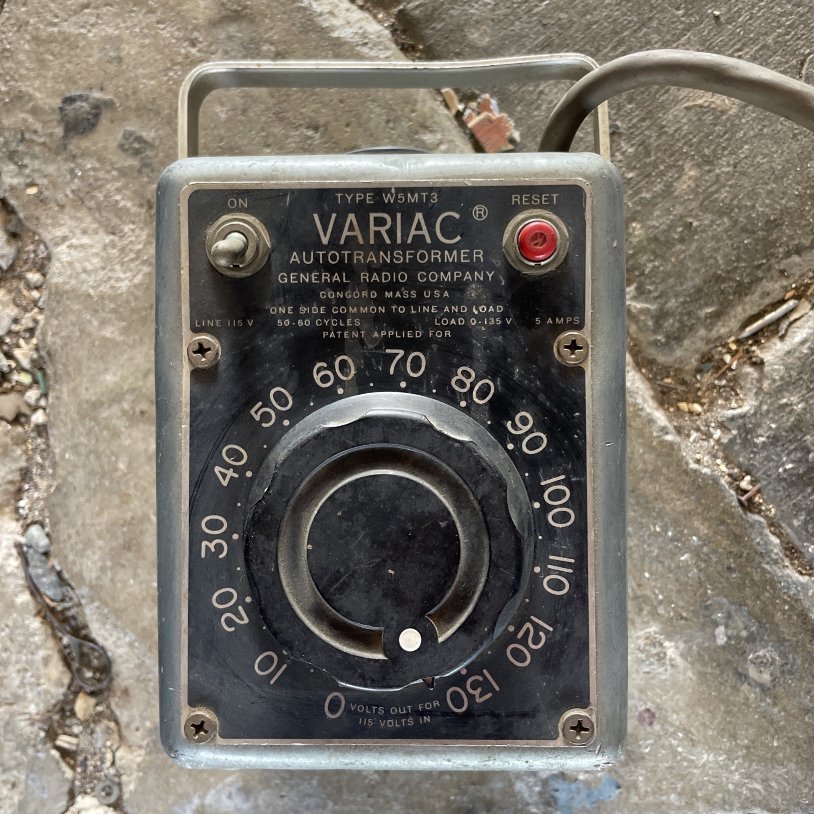 General Radio W5MT Variac, 0-130V