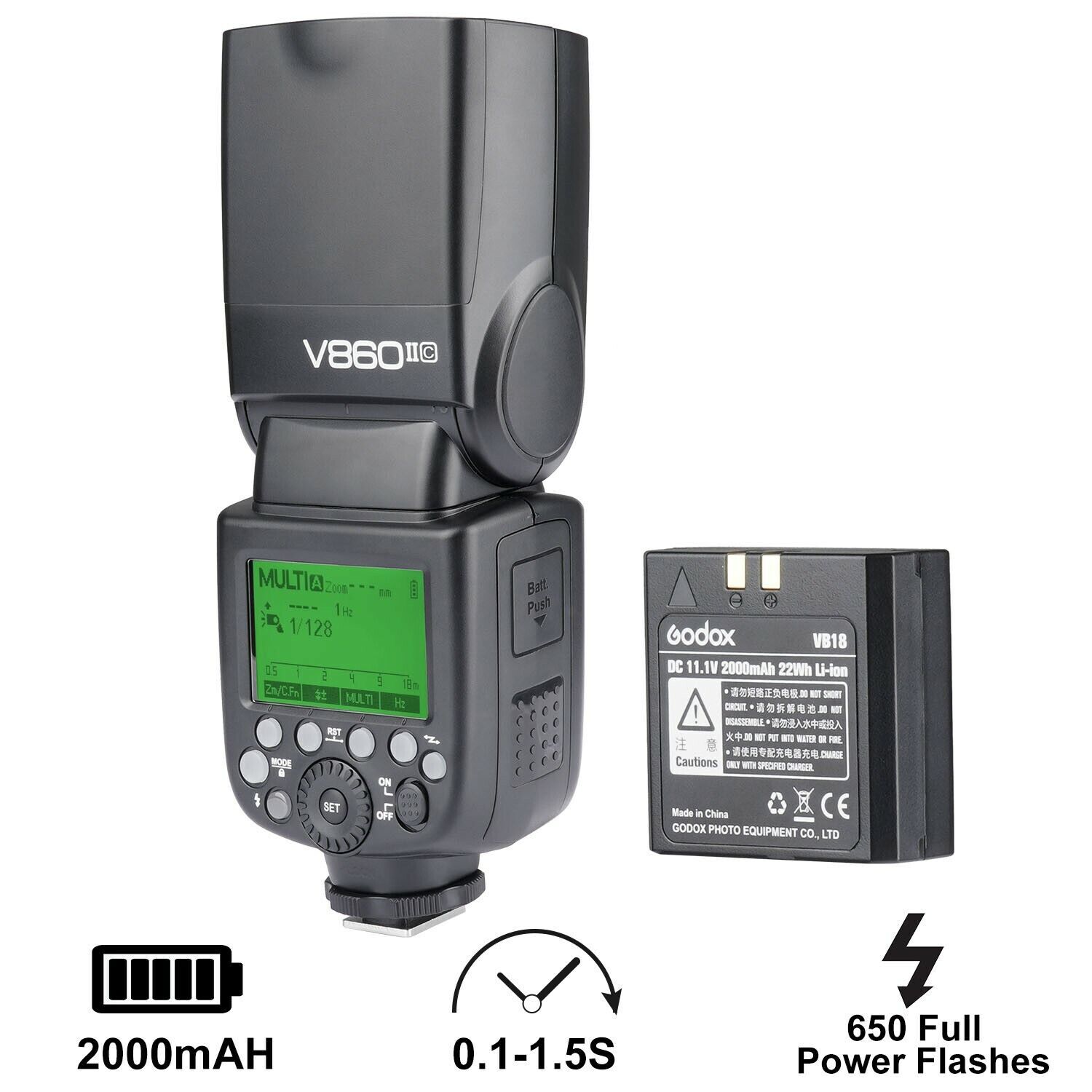 Godox V860II-C Camera Flash for Canon Flash Speedlite Speedlight Light 2.4G HSS