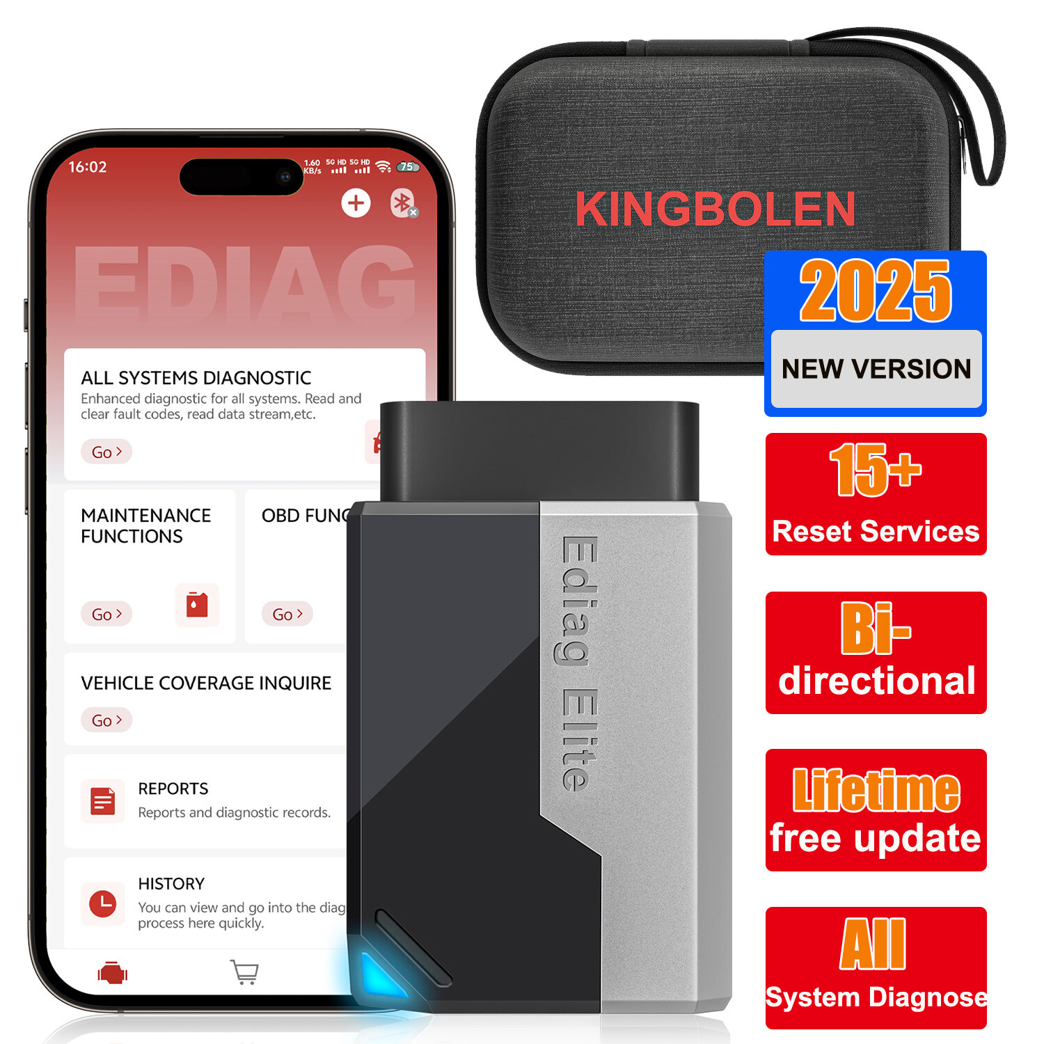 KINGBOLEN EDIAG ELITE Bidirectional All System DiagnosticTool OBD2 Scanner CANFD
