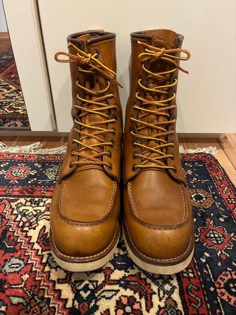 Red Wing Men's 9 D 8-inch Classic Moc Work Boots 877 Brown Leather from JAPAN