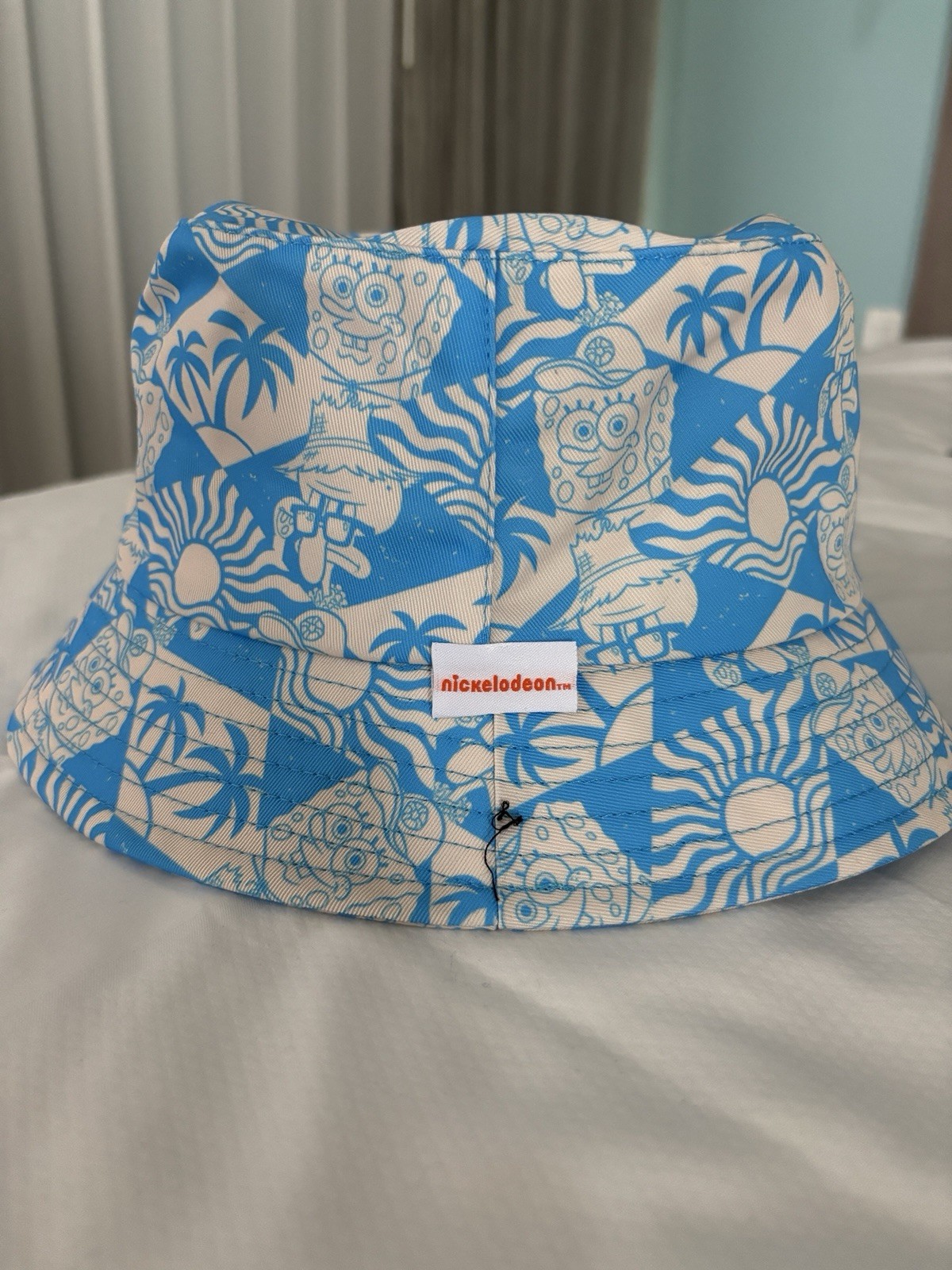 SDCC 2026 Nickelodeon SpongeBob SquarePants Bucket Hat, Blue White Tropical Hat