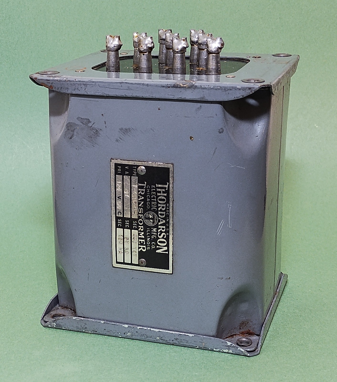 Tested Thordarson T-45927 Power Transformer 220-0-220V @ 150mA, 5V @ 3A - NOS?