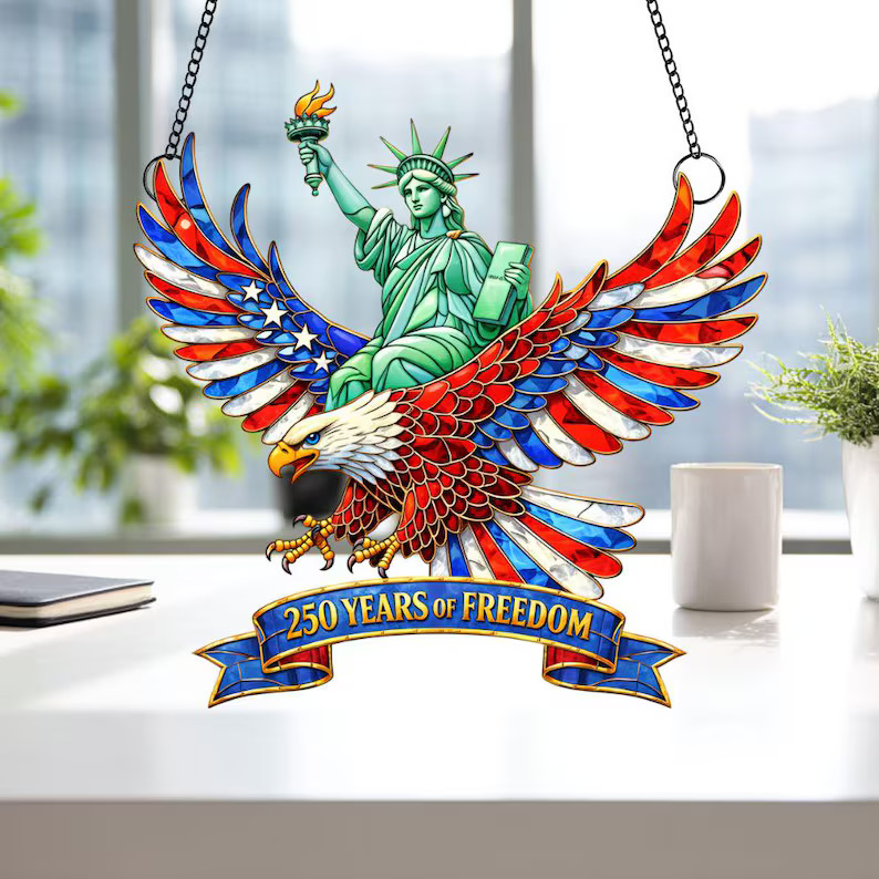 Suncatcher Acrylic Eagle 250th Anniversary Patriotic Window Decor